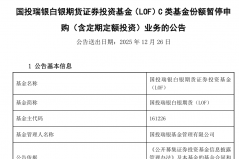 国投瑞银白银基金C类份额暂停申购