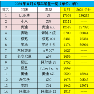 燃油车板块苦乐不均，国产新能源扎堆C级车
