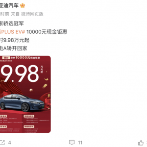 比亚迪：年底再降价！秦PLUS EV荣耀版、第二代宋Pro DM-i起售价9.98万，持续引领价格 ...