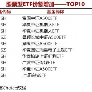 7只股票型ETF份额增加超1亿份，富国中证A500ETF增加3.72亿份