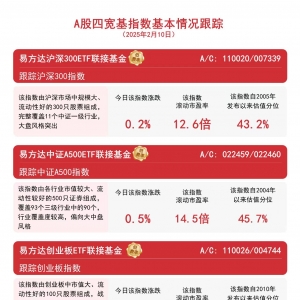 大盘震荡走高，关注易方达中证A500ETF联接基金（A/C:022459/022460）等产品后续动向 ...