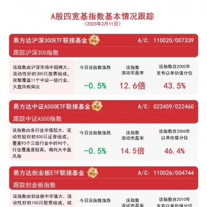 大盘震荡整理，易方达中证A500ETF联接基金（A/C:022459/022460）等产品配置价值受关注 ...