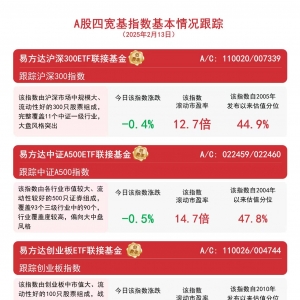 大盘震荡调整，易方达中证A500ETF联接基金（A/C:022459/022460）等产品配置价值受关注 ...