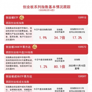 创业板系列指数集体涨超1%，创业板ETF(159915)日内成交额居深市ETF第一 ...