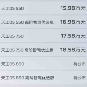 红旗天工05 上市 零售价15.98万元起
