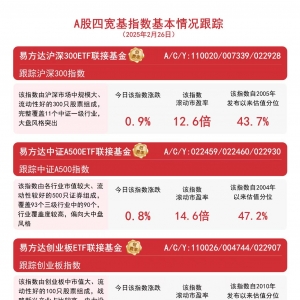 市场全天震荡回暖，易方达中证A500ETF联接基金（A/C/Y:022459/022460/022930）等受市 ...
