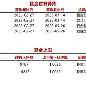 今日4只基金首发募集，2只基金上市