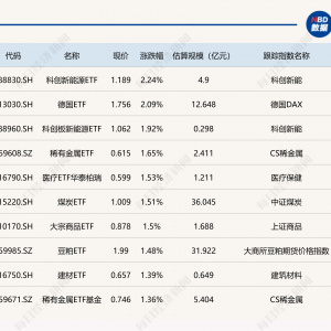 ETF今日收评 | 科创新能源ETF、德国ETF涨超2%，软件相关ETF跌幅居前 ...
