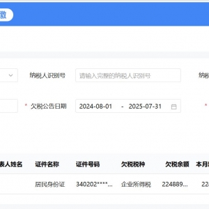 税务局信息显示华安证券欠企业所得税2248.89万元