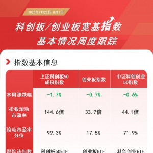 双创板块本周调整，关注创业板ETF（159915）、科创板50ETF（588080）等产品后续走势 ...