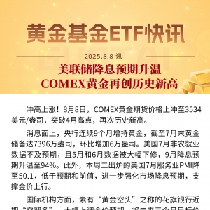 美联储降息预期升温，COMEX黄金再创历史新高，黄金基金ETF（518800）年内规模增长近百 ...