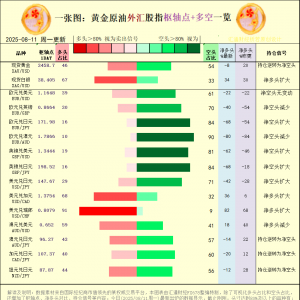 一张图：2025年8月11日黄金原油外汇股指“枢纽点+多空持仓信号”一览 ...