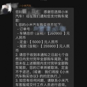 小米汽车“未交车先结清尾款”引争议 销售人员：仅针对有特殊情况的准车主 ...
