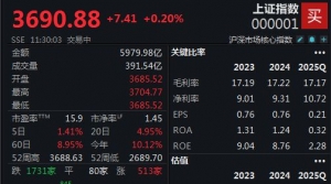 半日收涨0.2%，沪指一度冲关3700点