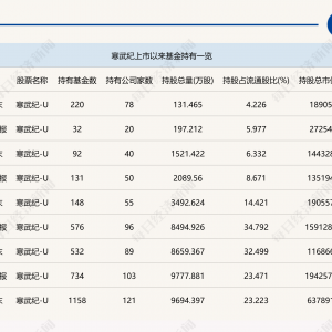 从谨慎试水到重仓布局！寒武纪股价冲破千元背后，哪些机构在买？ ...