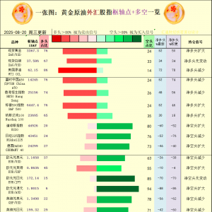 一张图：2025年8月20日黄金原油外汇股指“枢纽点+多空持仓信号”一览 ...
