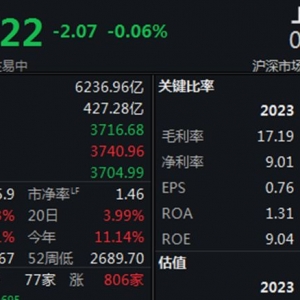 两市走势现分化，沪指半日微跌0.06%