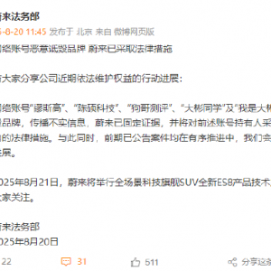 蔚来汽车法务部：“斯高”、“大彬同学”等网络账号恶意诋毁品牌，传播不实信息！公司 ...