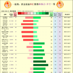 一张图：2025年8月21日黄金原油外汇股指“枢纽点+多空持仓信号”一览 ...