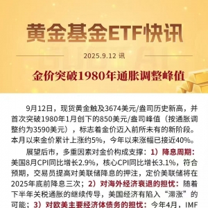 金价突破1980年通胀调整峰值