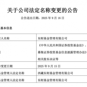 西藏东财基金正式更名“东财基金”，股东东方财富多次增资或自购 ...