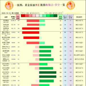 一张图：2025年10月15日黄金原油外汇股指“枢纽点+多空持仓信号”一览 ...