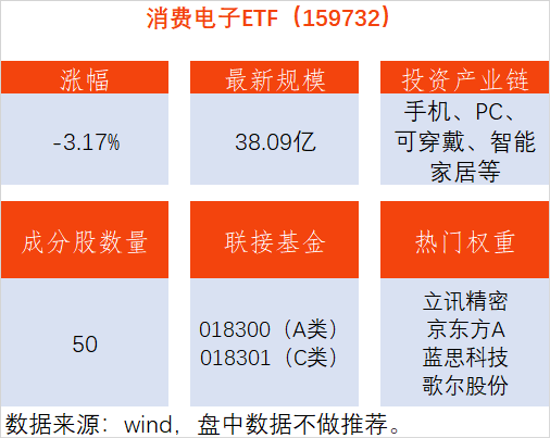 看好端侧AI创新成长！消费电子ETF（159732）跌3%，顺络电子跌6% ...