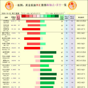 一张图：2025年10月22日黄金原油外汇股指“枢纽点+多空持仓信号”一览 ...
