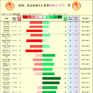 一张图：2025年10月23日黄金原油外汇股指“枢纽点+多空持仓信号”一览 ...