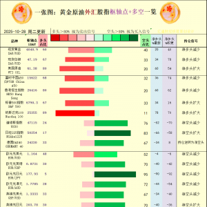 一张图：2025年10月28日黄金原油外汇股指“枢纽点+多空持仓信号”一览 ...