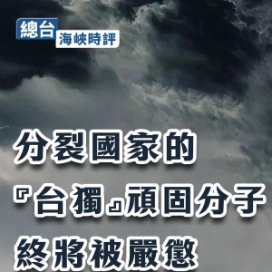 总台海峡时评丨分裂国家的“台独”顽固分子终将被严惩