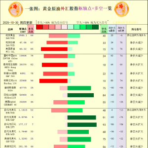 一张图：2025年10月30日黄金原油外汇股指“枢纽点+多空持仓信号”一览 ...