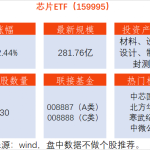 【机构看好算力需求前景！芯片ETF（159995）下跌2.44%，澜起科技跌4.44%】 ...