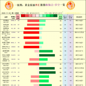 一张图：2025年11月3日黄金原油外汇股指“枢纽点+多空持仓信号”一览 ...