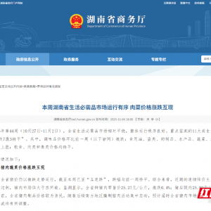 天气转凉，湖南人菜篮子有变化：蔬菜连涨六周，猪肉持续降价 ...