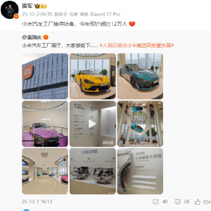 小米集团CEO雷军：小米汽车工厂接待访客，今年预计超过12万人 ...