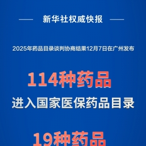 新华社权威快报|114种新药进入2025年国家医保药品目录