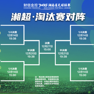 湘超官宣：淘汰赛首轮日期更改 12月14日启用单场淘汰制