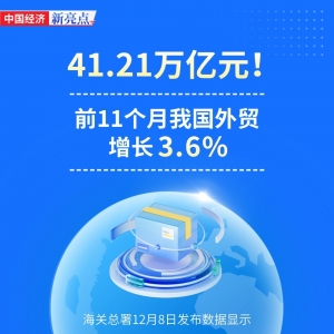 【图解】41.21万亿元！前11个月我国外贸增长3.6%