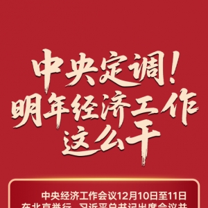 中央定调！明年经济工作这么干