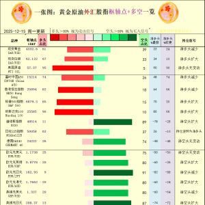 一张图：2025年12月15日黄金原油外汇股指“枢纽点+多空持仓信号”一览 ...