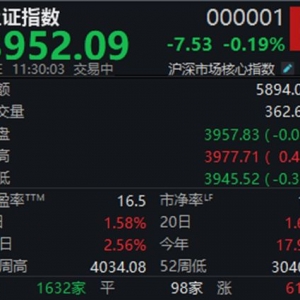 两市午前跳水，沪指半日微跌0.19%