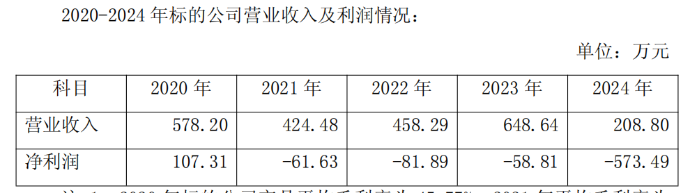 标的财务数据